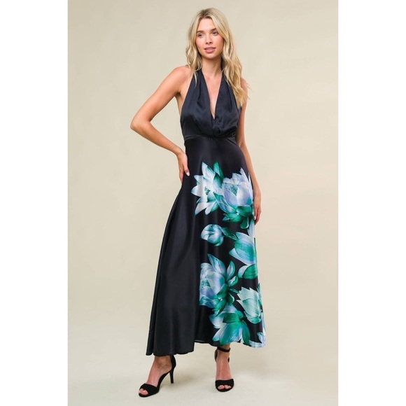 Flying Tomato Dresses & Skirts - Teal Floral Party Dress